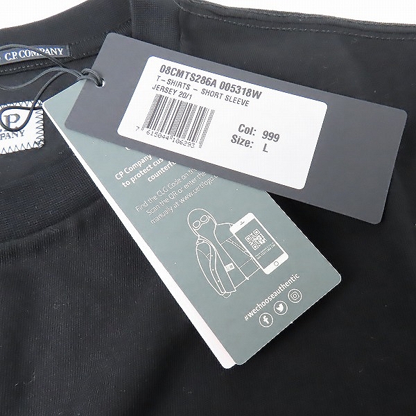 実際に弊社で買取させて頂いた【未使用】C.P.COMPANY/シーピーカンパニー Tシャツ 08CMTS286A ブラック Lの画像 8枚目