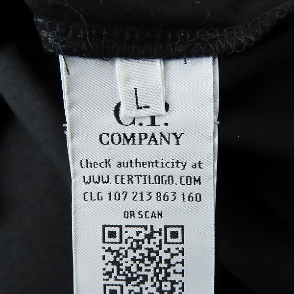 実際に弊社で買取させて頂いた【未使用】C.P.COMPANY/シーピーカンパニー Tシャツ 08CMTS286A ブラック Lの画像 3枚目