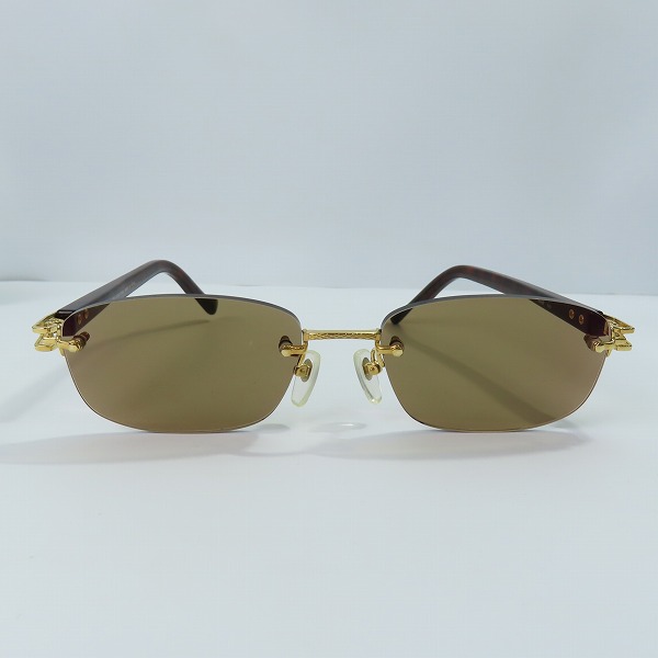 実際に弊社で買取させて頂いたdunhill/ダンヒル T-CELLULOID/TITAN F-K18 ゴールド ツーポイント メガネフレーム の画像 1枚目