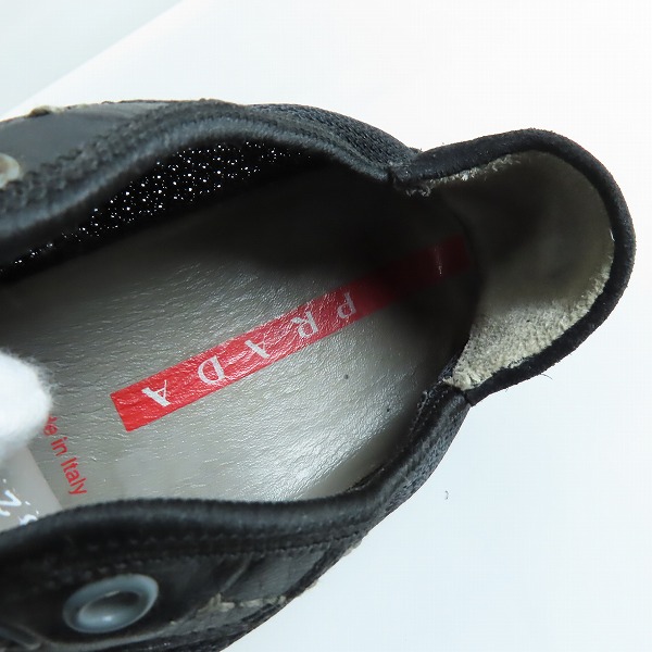 実際に弊社で買取させて頂いた【観賞用】PRADA/プラダ レザー切り替え スニーカー シューズ/35.5の画像 4枚目