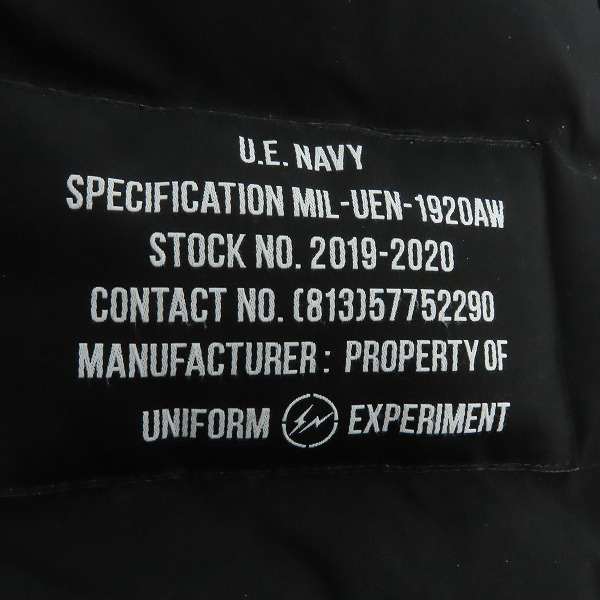 実際に弊社で買取させて頂いたUNIFORM experiment/ユニフォームエクスペリメント 19AW/DOWN Shirt BLOUSON/ダウンシャツブルゾン UE-192010/3の画像 4枚目