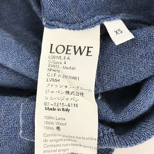 実際に弊社で買取させて頂いた【JPタグ】LOEWE/ロエベ ナンバリングロゴニット ドッキングデザイン クルーネックニット S3289020SM/XSの画像 3枚目