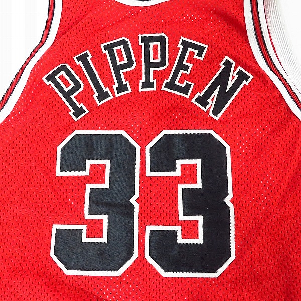 実際に弊社で買取させて頂いたCampion/チャンピオン NBA BULLS ブルズ #33 PIPPEN/ピッペン ゲームシャツ ユニフォーム 48の画像 7枚目