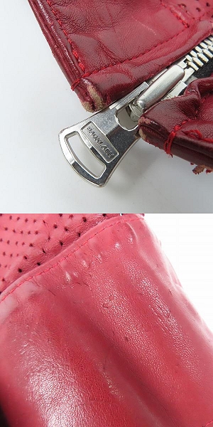 実際に弊社で買取させて頂いたISAMUKATAYAMA BACKLASH/バックラッシュ イタリーカンガルー パンチングレザージャケット 1977-01 Sの画像 8枚目