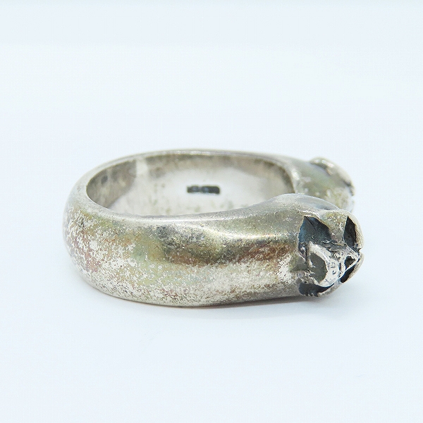 実際に弊社で買取させて頂いたTHIRTEEN DESIGNS/サーティーンデザインズ DOUBLE MAD FACE RING/ダブルマッドフェイス スカル リング 22号の画像 4枚目