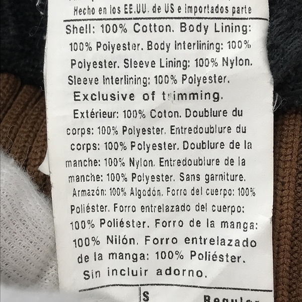 実際に弊社で買取させて頂いたcarhartt/カーハート ダックパーカー ジャケット  RN14806/Sの画像 4枚目