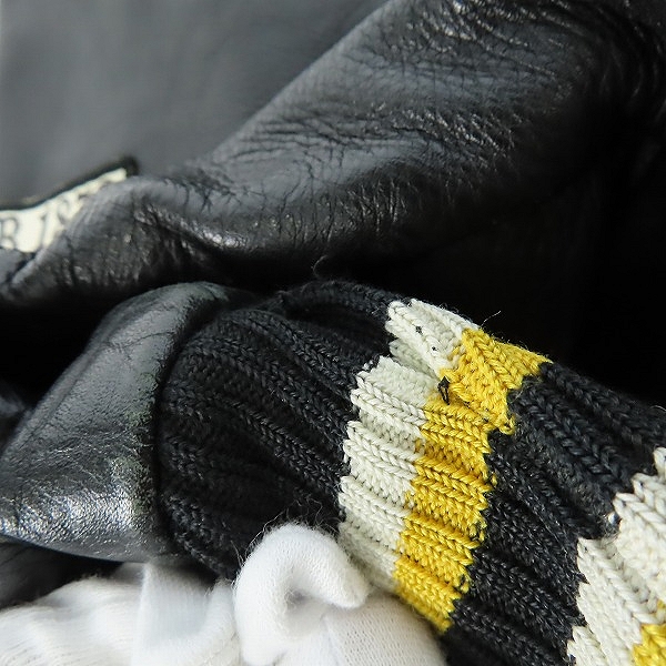 実際に弊社で買取させて頂いたCANTERBURY OF NEW ZEALAND/カンタベリー WELLINGTON1879袖レザー パッチ刺繍 スタジャン RA70576/XLの画像 7枚目