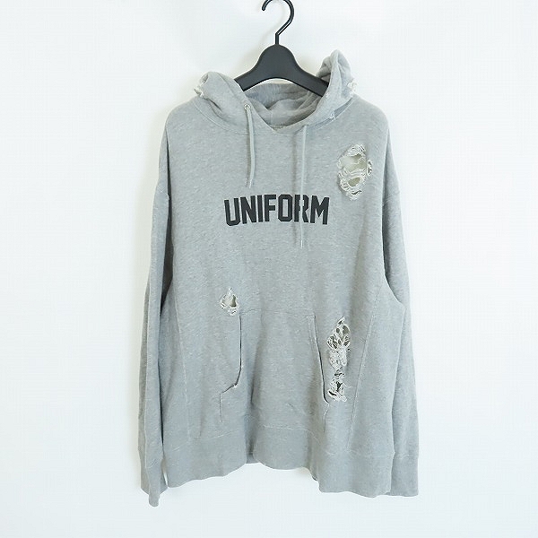 実際に弊社で買取させて頂いたuniform experiment/ユニフォームエクスペリメント クラッシュ加工プルオーバーパーカー UE-167033/2
