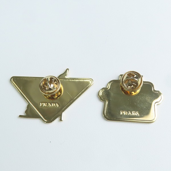 実際に弊社で買取させて頂いたPRADA/プラダ ピンバッジ 2点セットの画像 1枚目