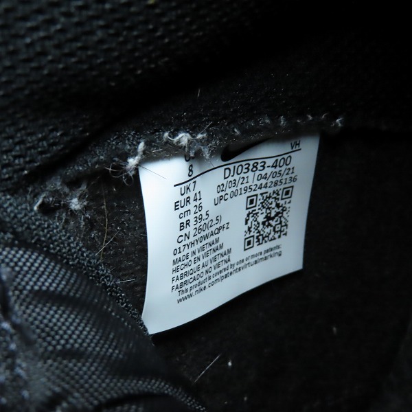 実際に弊社で買取させて頂いたNIKE×FRAGMENT DESIGN/ナイキ×フラグメントデザイン DUNK HI/F ダンクハイ ミッドナイトネイビー DJ0383-400 /26の画像 5枚目