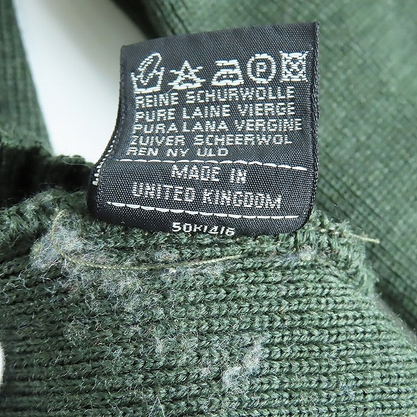 実際に弊社で買取させて頂いたBurberrys/バーバリー イングランド製 エルボーパッチ ショルダーパッチ ウール ニット/Lの画像 5枚目