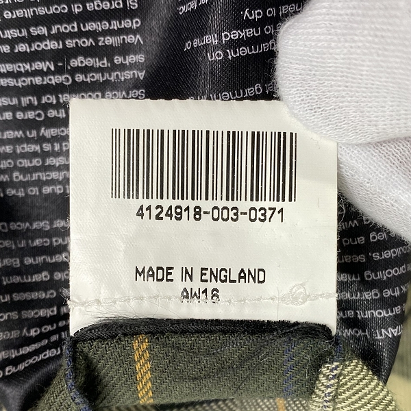 実際に弊社で買取させて頂いたBarbour/バブアー BEDALE SL ビデイルスリムフィット オイルド ジャケット 1602128/36の画像 6枚目