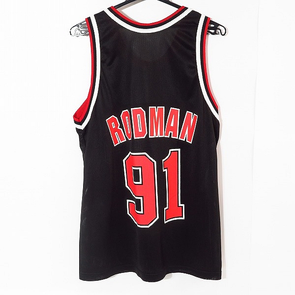 実際に弊社で買取させて頂いたCampion/チャンピオン NBA BULLS ブルズ #91 RODMAN/ロッドマン ゲームシャツ ユニフォーム 40の画像 1枚目