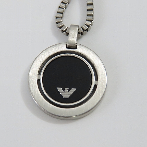 実際に弊社で買取させて頂いたEMPORIO ARMANI/エンポリオアルマーニ ラウンドロゴ チェーンネックレスの画像 1枚目