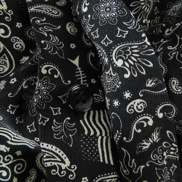 実際に弊社で買取させて頂いた【JPタグ】 SAINT LAURENT PARIS/サンローランパリ 19SS スカル ペイズリー総柄シルク長袖シャツ 564172 Y595U/37の画像 7枚目