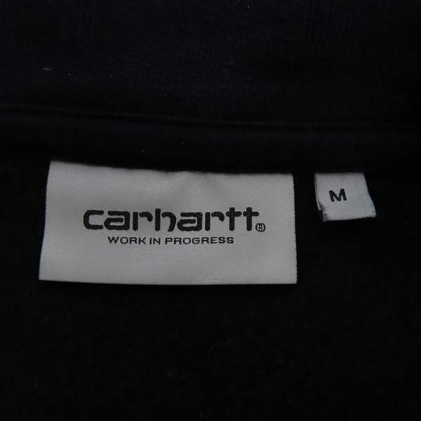 実際に弊社で買取させて頂いたCarhartt WIP/カーハートダブリューアイピー ハーフジップスウェット ワンポイント刺繍 ブラック Mの画像 2枚目
