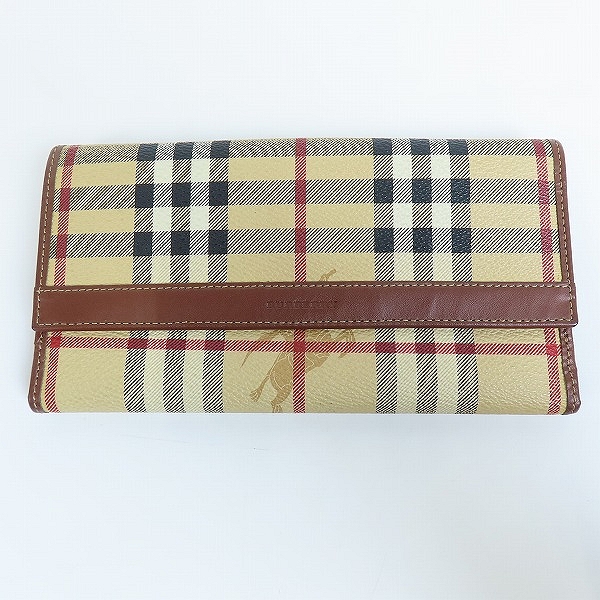 実際に弊社で買取させて頂いたBURBERRY/バーバリー チェック柄×ホース柄 長財布 