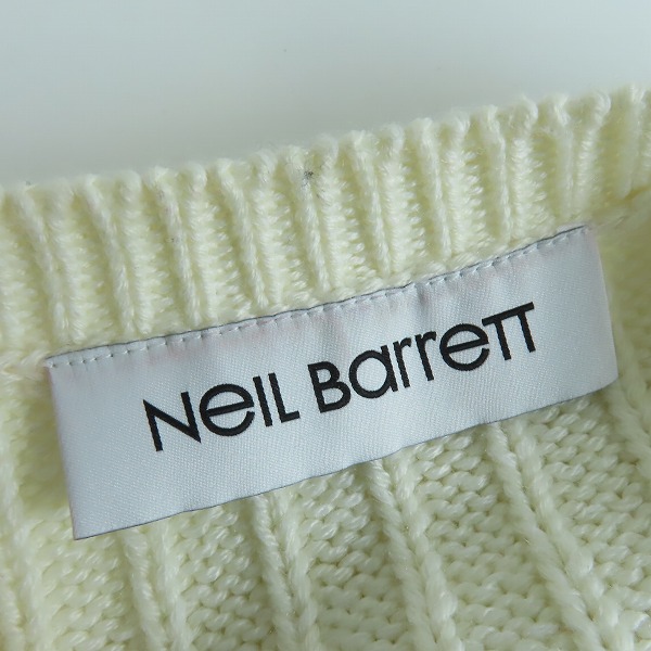実際に弊社で買取させて頂いたNeIL Barrett/ニールバレット FW20 ケーブル編みクルーネックニット Lの画像 2枚目