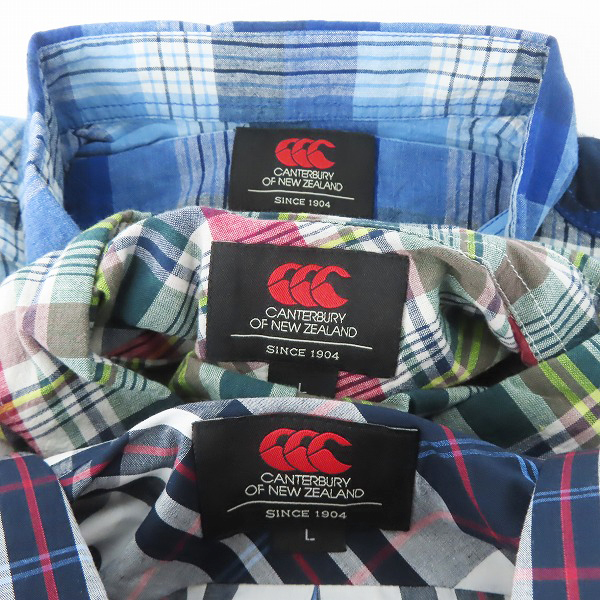 実際に弊社で買取させて頂いた【未使用含む】CANTERBURY/カンタベリー チェック柄シャツ 3点セットの画像 2枚目
