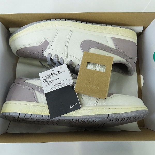 実際に弊社で買取させて頂いた【未使用】NIKE/ナイキ AIR JORDAN 1 RETRO LOW OG/エアジョーダン1 レトロ アトモスフィアグレー CZ0790-101 26.5の画像 8枚目