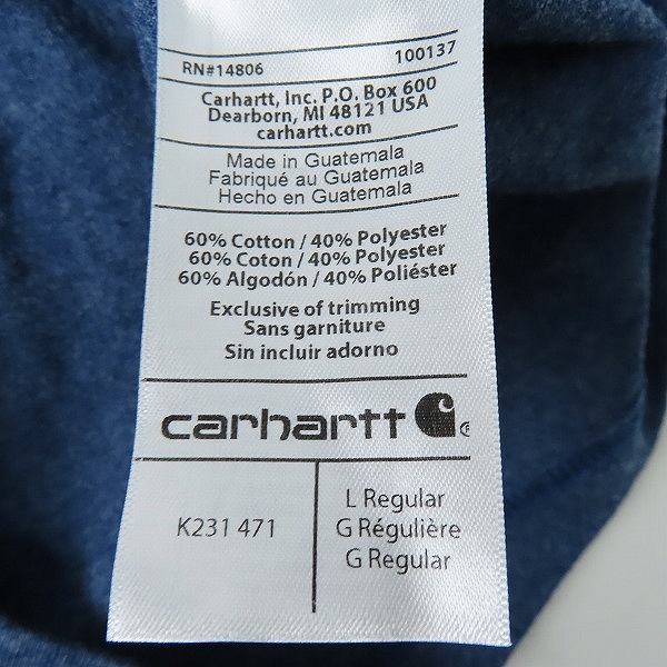 実際に弊社で買取させて頂いたCarhartt/カーハート WORKWEAR L/S GRAPHIC LOGO T-SHIRT 長袖 Tシャツ K231 471/Lの画像 3枚目