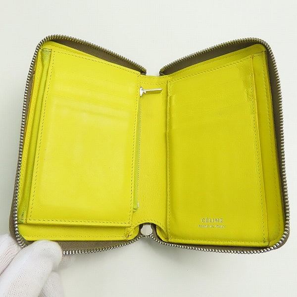 実際に弊社で買取させて頂いたCELINE/セリーヌ ミディアム ラウンドファスナー 二つ折り財布 104393の画像 3枚目