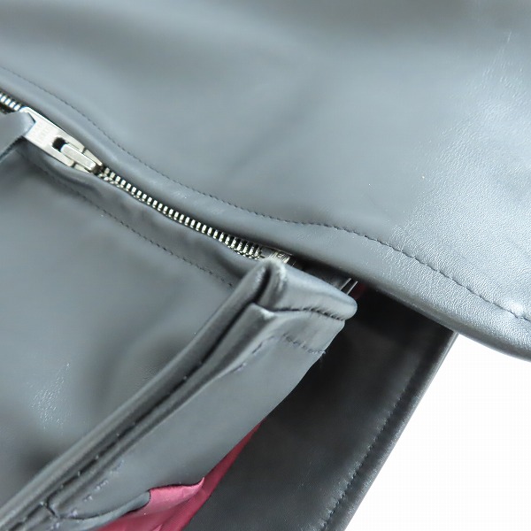 実際に弊社で買取させて頂いたSchott/ショット USA製 カウレザー シングルライダース ジャケット 7009/641XXの画像 9枚目