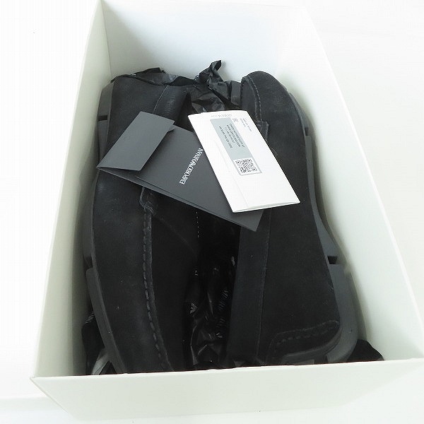 実際に弊社で買取させて頂いたEMPORIO ARMANI/エンポリオアルマーニ スエード ロゴ ドライビングシューズ X4B124/27の画像 8枚目