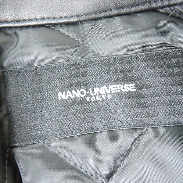 実際に弊社で買取させて頂いたNANO UNIVERSE/ナノユニバース シープレザー ダブルライダースジャケット NUC63L01081SH Lの画像 2枚目