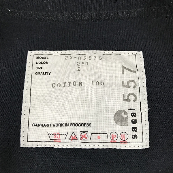 実際に弊社で買取させて頂いたsacai×Carhartt/サカイ×カーハート Carhartt WIP T-Shirt 半袖Tシャツ 23-0557S/2の画像 2枚目