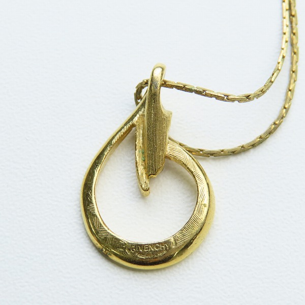 実際に弊社で買取させて頂いたGIVENCHY/ジバンシィ ラインストーン ネックレス ゴールドの画像 2枚目