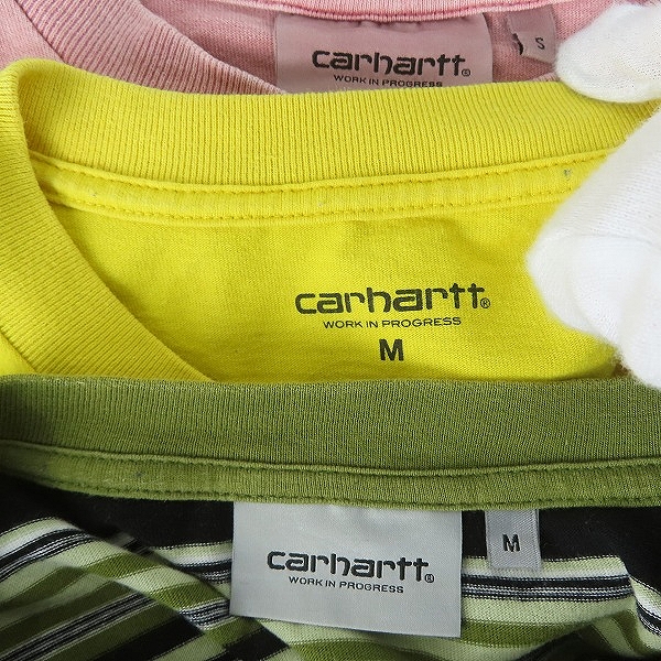 実際に弊社で買取させて頂いたCarhartt/カーハート 半袖Tシャツ  ピンク/イエロー/カーキ系 3点セットの画像 2枚目