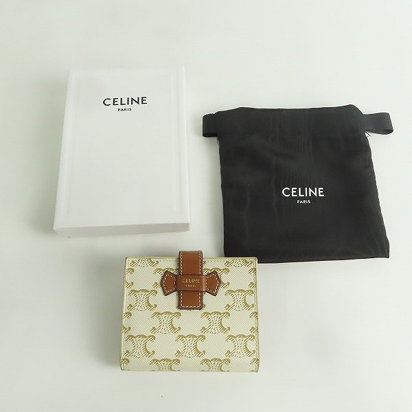 実際に弊社で買取させて頂いたCELINE/セリーヌ スモール ストラップ ウォレット トリオンフ 10H262DB7.01TAの画像 8枚目