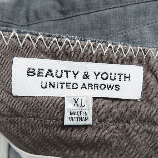 実際に弊社で買取させて頂いたBEAUTY&YOUTH UNITED ARROWS/ビューティーアンドユース T/C ストレッチ ワイド ノープリーツ パンツ 1214-139-5864/XLの画像 3枚目