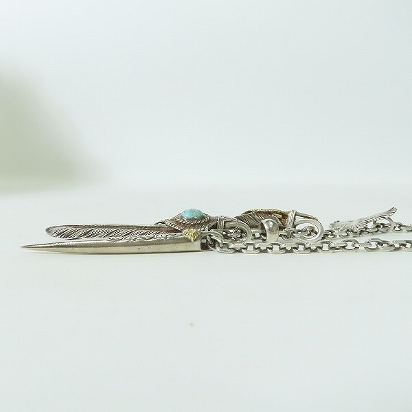 実際に弊社で買取させて頂いた【カスタム】ARIZONA FREEDOM 上金/ターコイズフェザー/ホイール/イーグル/ネイル/チェーン/フック ネックレスの画像 3枚目