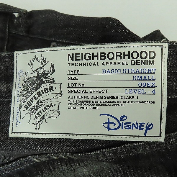 実際に弊社で買取させて頂いたNEIGHBORHOOD×DISNEY/ネイバーフッド×ディズニー 09AW BIG BAD SAVAGE BASIC デニムパンツ 092DCWDN-PTM01/Sの画像 2枚目