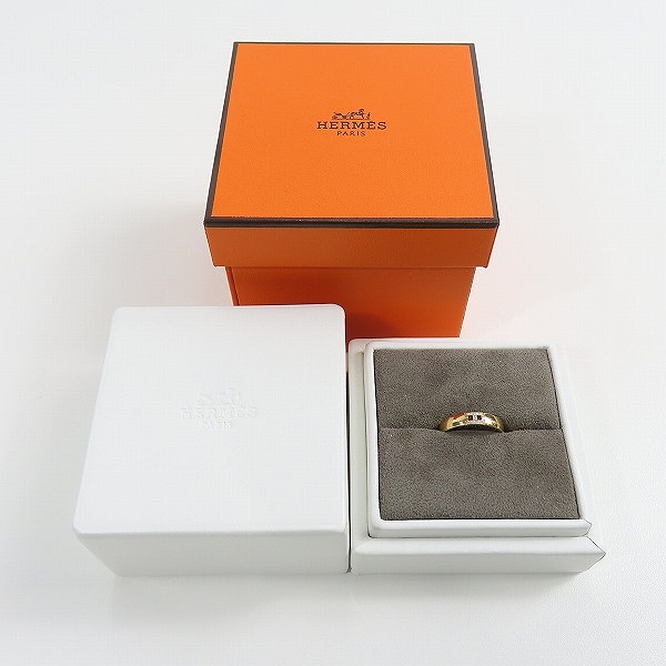 実際に弊社で買取させて頂いたHERMES/エルメス AU750/K18 エヴァー ヘラクレス ダイヤモンドリング/指輪 50/9.5号の画像 9枚目