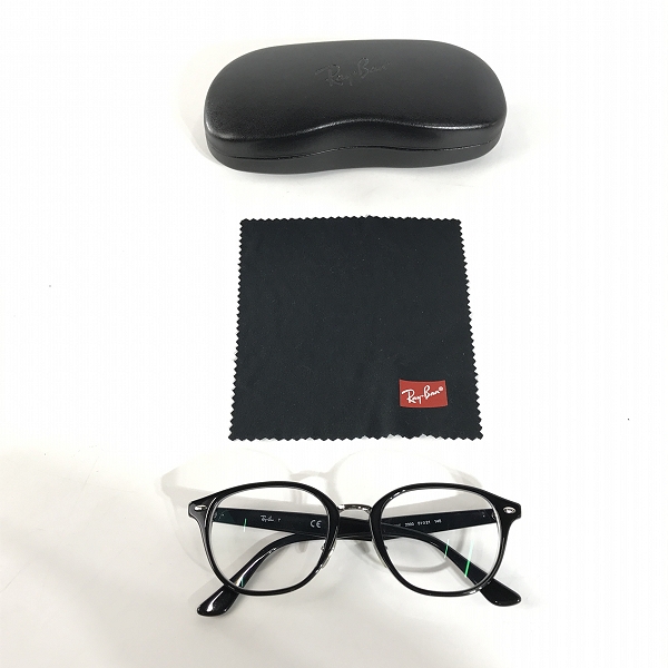 実際に弊社で買取させて頂いたRayBan/レイバン メガネフレーム/アイウェア 黒縁 RB5355F/2000の画像 9枚目