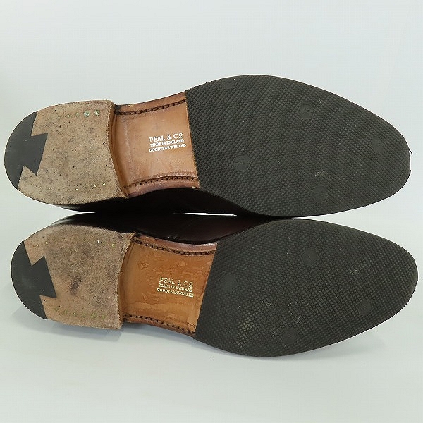 実際に弊社で買取させて頂いたPeal & Co./ピール＆コー BROOKS BROTHERS/CALF/HARRIS TWEED カーフレザー レースアップブーツ 57271/7.5Dの画像 2枚目