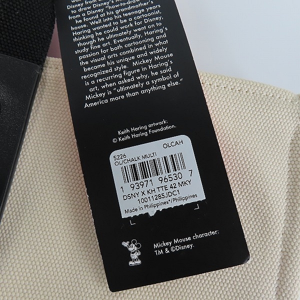 実際に弊社で買取させて頂いたCOACH/コーチ KEITH HARING/キースへリング Disney/ディズニー ミッキー トートバッグ レザーマスコット付の画像 8枚目