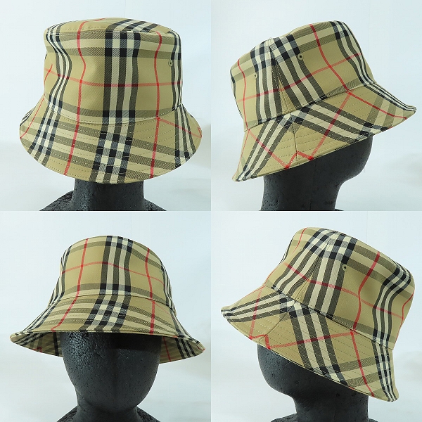 実際に弊社で買取させて頂いた【JPタグ】BURBERRY/バーバリー 2 PANEL BUCKET HAT CHECK チェック バケットハット 8026927/XLの画像 1枚目