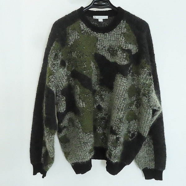 実際に弊社で買取させて頂いたY-3/ワイスリー 21AW U CH1 CAMO KNIT CREW SWEATER/カモフラ柄 オーバーサイズクルーネックニット HB3331/2XL