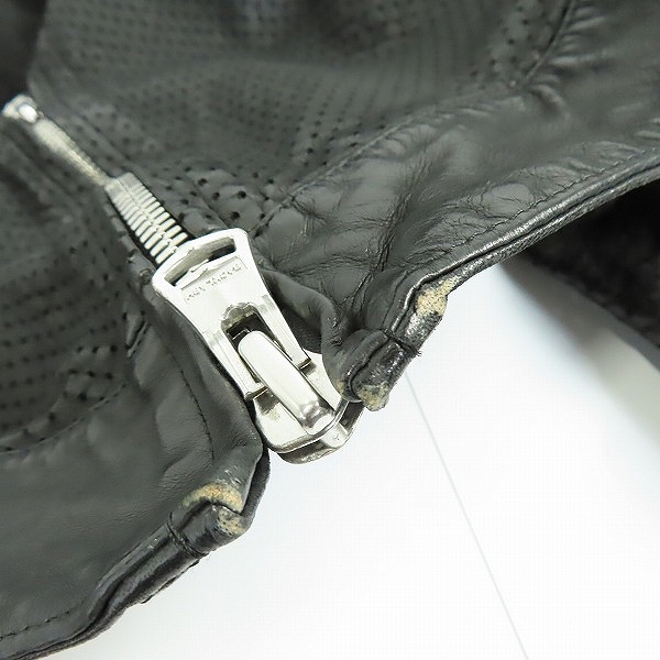 実際に弊社で買取させて頂いたISAMUKATAYAMA BACKLASH/バックラッシュ イタリーカンガルー パンチングレザージャケット 1977-01 /Sの画像 5枚目