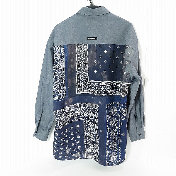 実際に弊社で買取させて頂いたNEIGHBORHOOD/ネイバーフッド BANDANA CHOPPED-2 CE-SHIRT LS バンダナ 長袖シャツ/212TSNH-SHM05/Lの画像 1枚目