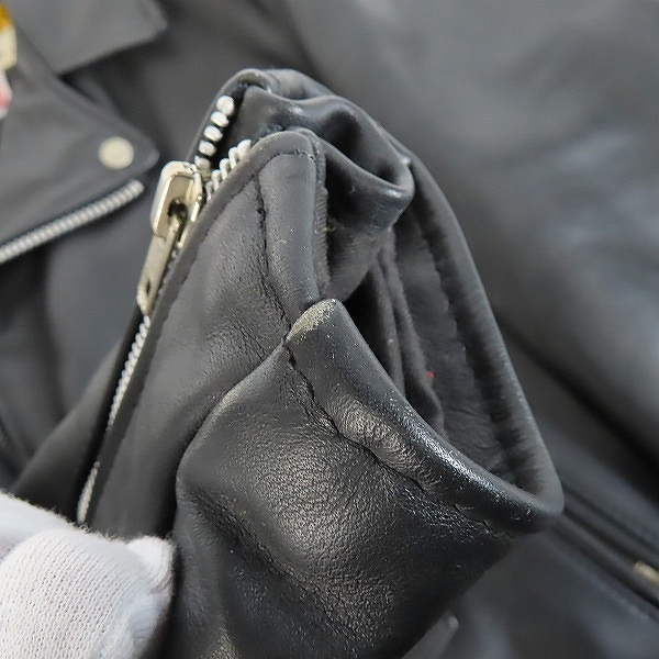 実際に弊社で買取させて頂いたPERFECTO by Schott/パーフェクト バイ ショット ダブルライダースジャケット/38の画像 5枚目