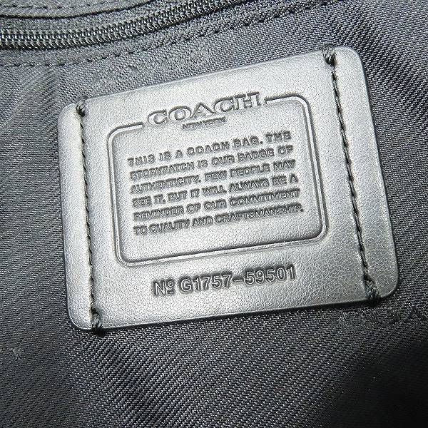 実際に弊社で買取させて頂いた【未使用】COACH/コーチ レザー ハンドバッグ ブラック F59501の画像 5枚目