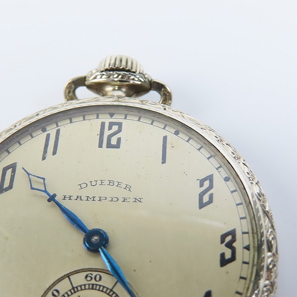 実際に弊社で買取させて頂いた【ジャンク】DUEBER HANPDEN/ハンプデン スモセコ 手巻き ヴィンテージ 懐中時計の画像 4枚目