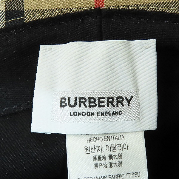 実際に弊社で買取させて頂いた【JPタグ】BURBERRY/バーバリー 2 PANEL BUCKET HAT CHECK チェック バケットハット 8026927/XLの画像 3枚目