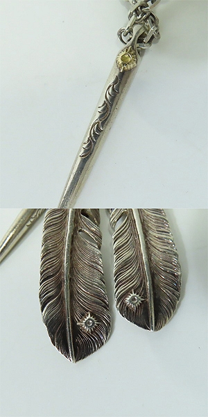 実際に弊社で買取させて頂いた【カスタム】ARIZONA FREEDOM 上金/ターコイズフェザー/ホイール/イーグル/ネイル/チェーン/フック ネックレスの画像 6枚目