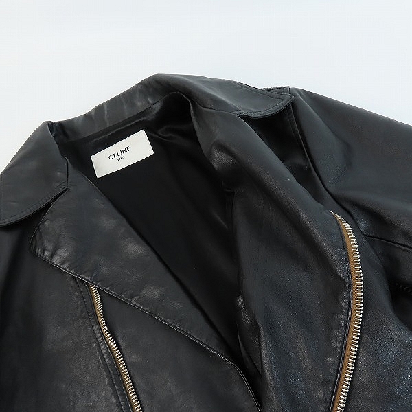 実際に弊社で買取させて頂いたCELINE by Hedi Slimane/セリーヌバイエディスリマン ライダースジャケット 2E467297D/44の画像 6枚目